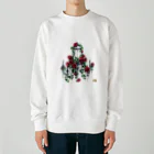 TANBI Every Home DecorのFlower chandelier 赤いバラ Heavyweight Crew Neck Sweatshirt