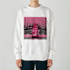 L（エル）のピンクアートの女の子 Heavyweight Crew Neck Sweatshirt