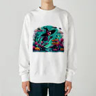 かるるんショップの骸骨紳士シリーズ　雨ニモマケズ、風ニモマケズ Heavyweight Crew Neck Sweatshirt