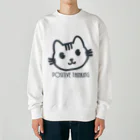 PT @ key-_-bouのポジティブ猫 ４代目 Heavyweight Crew Neck Sweatshirt