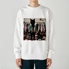 アニマルアーティファクトの服を選んでいる猫 Heavyweight Crew Neck Sweatshirt