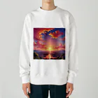 ikeikeikedaの街を照らす夕陽（景色シリーズ） Heavyweight Crew Neck Sweatshirt