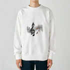 cocomomo777の音楽　音符 Heavyweight Crew Neck Sweatshirt