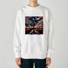 chan-takehaniの 月明かりの下の桜 Heavyweight Crew Neck Sweatshirt