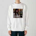 uho_uhoの読書している少女 Heavyweight Crew Neck Sweatshirt