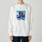 valtanamnのでふぉるめタッチな狸が操縦するレシプロ戦闘機 Heavyweight Crew Neck Sweatshirt