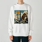 momonekokoのワイルドな虎 Heavyweight Crew Neck Sweatshirt