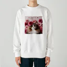 Y m @Y's shopの猫とダリア Heavyweight Crew Neck Sweatshirt