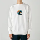 pothossysの夕日を背にサッカーボールを蹴りシュート Heavyweight Crew Neck Sweatshirt