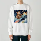 星降る夜にの流星熊 Heavyweight Crew Neck Sweatshirt