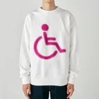 お絵かき屋さんの車椅子マーク（ピンク） Heavyweight Crew Neck Sweatshirt