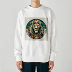 chaochao0701の浮世絵風　ライオン（顔）"Ukiyo-e style lion (face)."  "浮世繪風格的獅子（臉）。" Heavyweight Crew Neck Sweatshirt