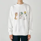 トコロコムギのむずむずお花屋さんにゃんこ Heavyweight Crew Neck Sweatshirt