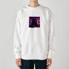 S Uの夜の静けさを満喫する猫 Heavyweight Crew Neck Sweatshirt