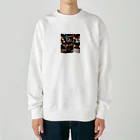 asnaynの音楽スター誕生中のネコちゃん Heavyweight Crew Neck Sweatshirt