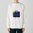 愛着ライフのレトロなラジカセ Heavyweight Crew Neck Sweatshirt