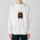 AI妖怪大図鑑のトリプル肉厚ビーフバーガー妖怪　バグドガルド Heavyweight Crew Neck Sweatshirt