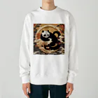 pandownloadの和風の最強パンダ Heavyweight Crew Neck Sweatshirt