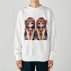 seigi2oo2の愛らしい可愛い双子の姉妹 Heavyweight Crew Neck Sweatshirt