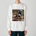 the blue seasonの泥の中の疾風 - モトクロスチャレンジ Heavyweight Crew Neck Sweatshirt