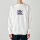 Cartoonのかわいいドレスの女の子 Heavyweight Crew Neck Sweatshirt