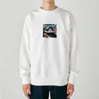 AI妖怪大図鑑の天体観測妖怪　バンポン Heavyweight Crew Neck Sweatshirt