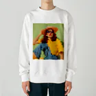 Unique Existenceのart woman mosaic Heavyweight Crew Neck Sweatshirt