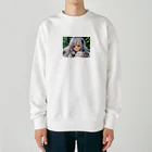 巫女スタぐらむのだっこされる神様 Heavyweight Crew Neck Sweatshirt