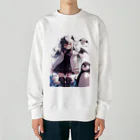 シロクマペンギンの冷極フローズン✕小悪魔ガール Heavyweight Crew Neck Sweatshirt