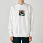 hinata__hinataのお風呂に入っているナマケモノ Heavyweight Crew Neck Sweatshirt