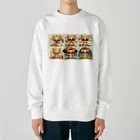 kutachanelのロングコートチワワのアニメ Heavyweight Crew Neck Sweatshirt