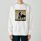 million-mindのピアノを弾く黒猫 Heavyweight Crew Neck Sweatshirt