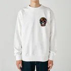 kuramoのカラベラ・スカルのデザインが目を引くワンポイントTシャツ Heavyweight Crew Neck Sweatshirt