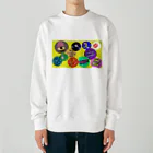 PAW WOW MEOWの80年代風ステッカー☆彡 Heavyweight Crew Neck Sweatshirt