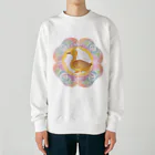 パステル夢アート・まんだらやのパステル夢アート鴨comoちゃん Heavyweight Crew Neck Sweatshirt