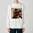 Qten369の恐竜と平和２ Heavyweight Crew Neck Sweatshirt