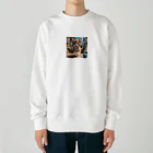 KikimimiネコのKikimimiネコ（走る） Heavyweight Crew Neck Sweatshirt