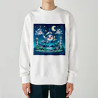 キャラクターズのキラキラ夜景飛行くん Heavyweight Crew Neck Sweatshirt