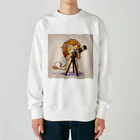 ganeshaのおもちゃの望遠鏡でかわいいライオンに会おう Heavyweight Crew Neck Sweatshirt