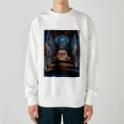 シロクマペンギンの場違いな大仏様 Heavyweight Crew Neck Sweatshirt