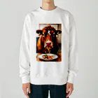 WhiteLionの牛肉を食べたい牛 Heavyweight Crew Neck Sweatshirt