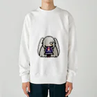 horidesuのドット絵の白髪ロング美少女 Heavyweight Crew Neck Sweatshirt