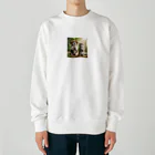 亀蘭タマムシの犬猫お願い、木漏れ日 Heavyweight Crew Neck Sweatshirt