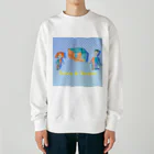 Tamon-TamonのLove & Peace ブルードット Heavyweight Crew Neck Sweatshirt