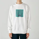 maaya0505のハニー ミントブルー×ピンクライン Heavyweight Crew Neck Sweatshirt