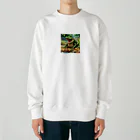 さぷの食べてるワニ Heavyweight Crew Neck Sweatshirt