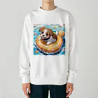 柴犬しばわんこhana873の海水浴してるワンコちゃん Heavyweight Crew Neck Sweatshirt