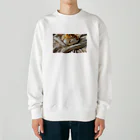 shinjo_irasutoの寝ている可愛いひよこ Heavyweight Crew Neck Sweatshirt