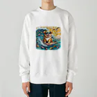 Mizのゆるハウスのサーフィンワンコ Heavyweight Crew Neck Sweatshirt