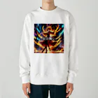 altemaの炎をまとった少女のイラスト Heavyweight Crew Neck Sweatshirt